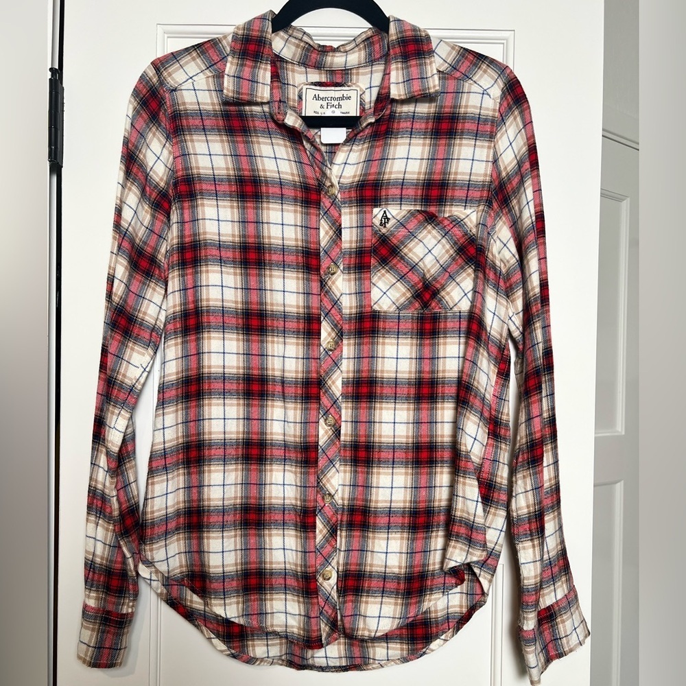 Abercrombie & Fitch Long Sleeve Plaid Button Down (Medium)